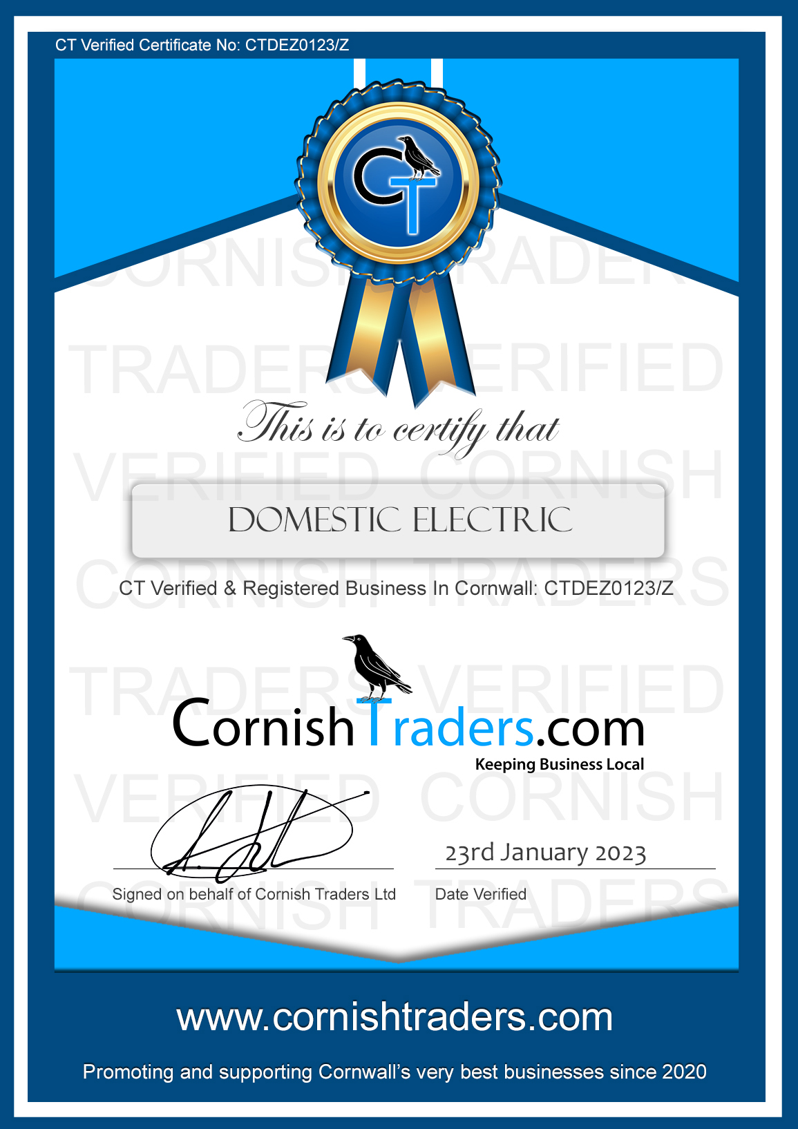 CT Verified Certificate 2024